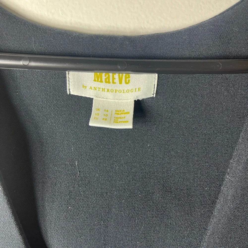 Maeve by Anthropologie Navy Wide Leg Jumpsuit Size 10 Sleeveless Button Front - Picture 6 of 9